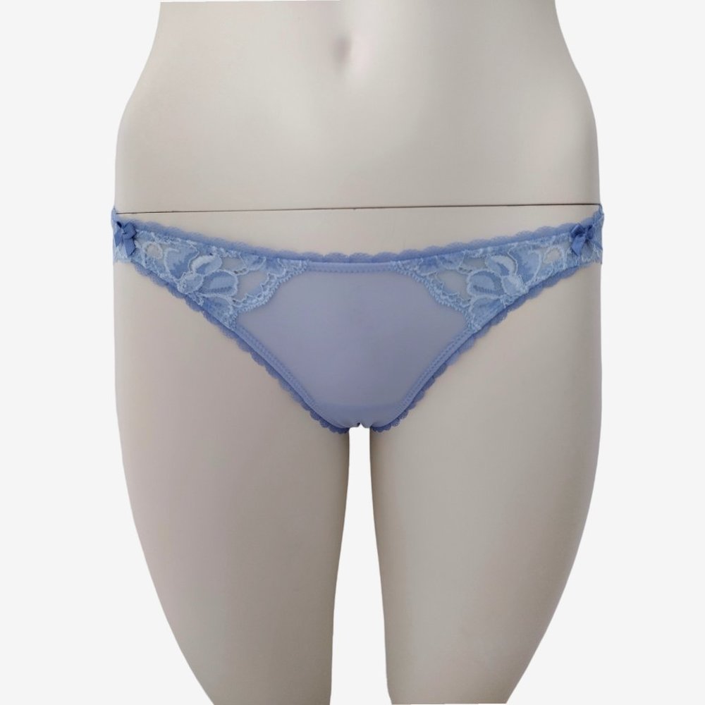 5 Pack Adore Me Blue Sheer Matte Satin and Floral Lace Cheeky Panty S